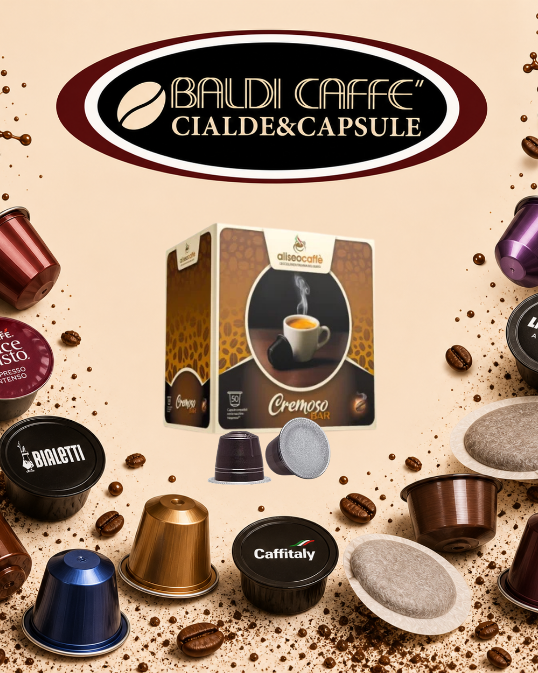 100 capsule compatibili Nespresso Aliseo caffè